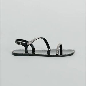 Black Rhinestone Sandals